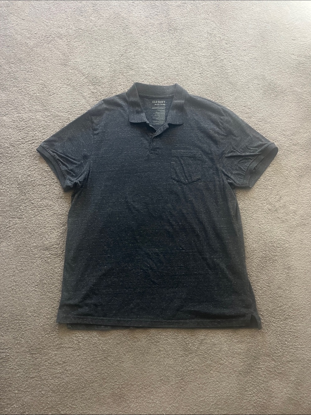 Old Navy Men's Heather Charcoal Polo - Dark Gray